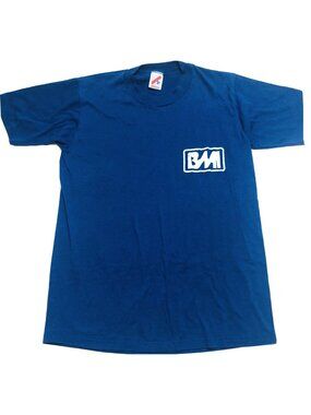 Vintage BMI Blue Single Stitch Vacation Travel USA T Shirt Mens Size M